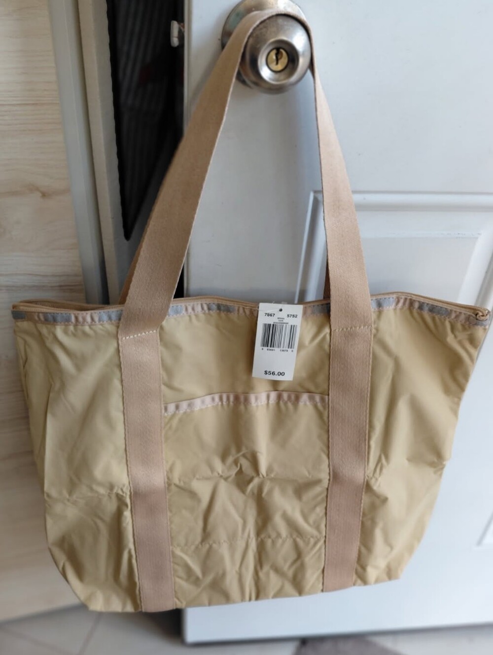 NWT DISCONTINUED LeSportSac Erika Foldable Packable Lightweight Tote Bag in Oak
